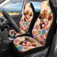 thumbnail image 3 of Qpednta Highland Cow Flower Car Seat Covers 4 Pcs, Front Seat Protector Carseat Rear Split Bench Cover Universal , Automobile Interior Decorate Accessories Fit for Car SUV Trucks, 3 of 7