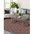 thumbnail image 2 of Unique Loom Outdoor Trellis Collection Area Rug - Tiles (6' 1" x 9' Rectangle Blue and Red), 2 of 9