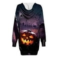 thumbnail image 5 of Taqqpue Halloween Print Hoodie Dress for Women Ghost Pumpkin Witch Mini Dresses Halloween Costumes Long Sleeve Cosplay Halloween Party Dress with Pockets, 5 of 7
