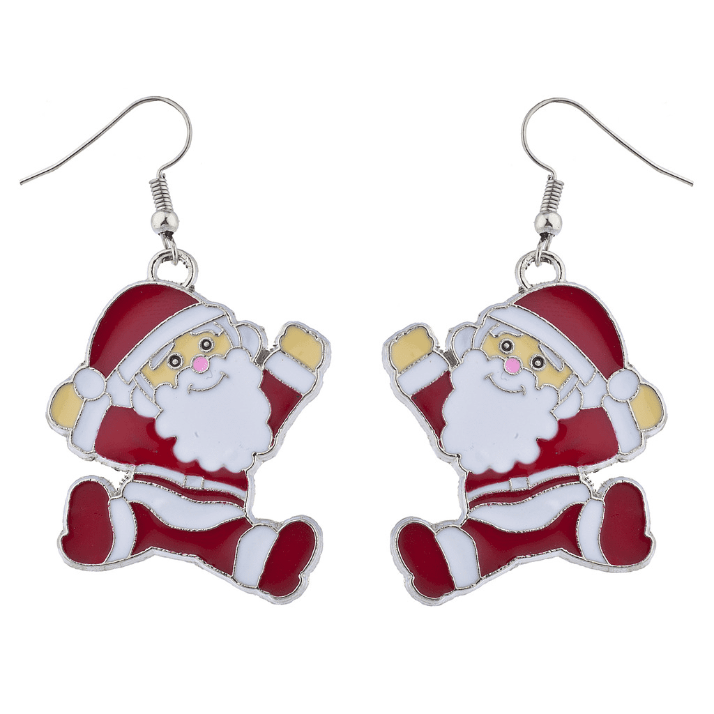 Ladies Christmas Fashion Novelty 3D Drop Earrings Santa Snowman Xmas Accessory 