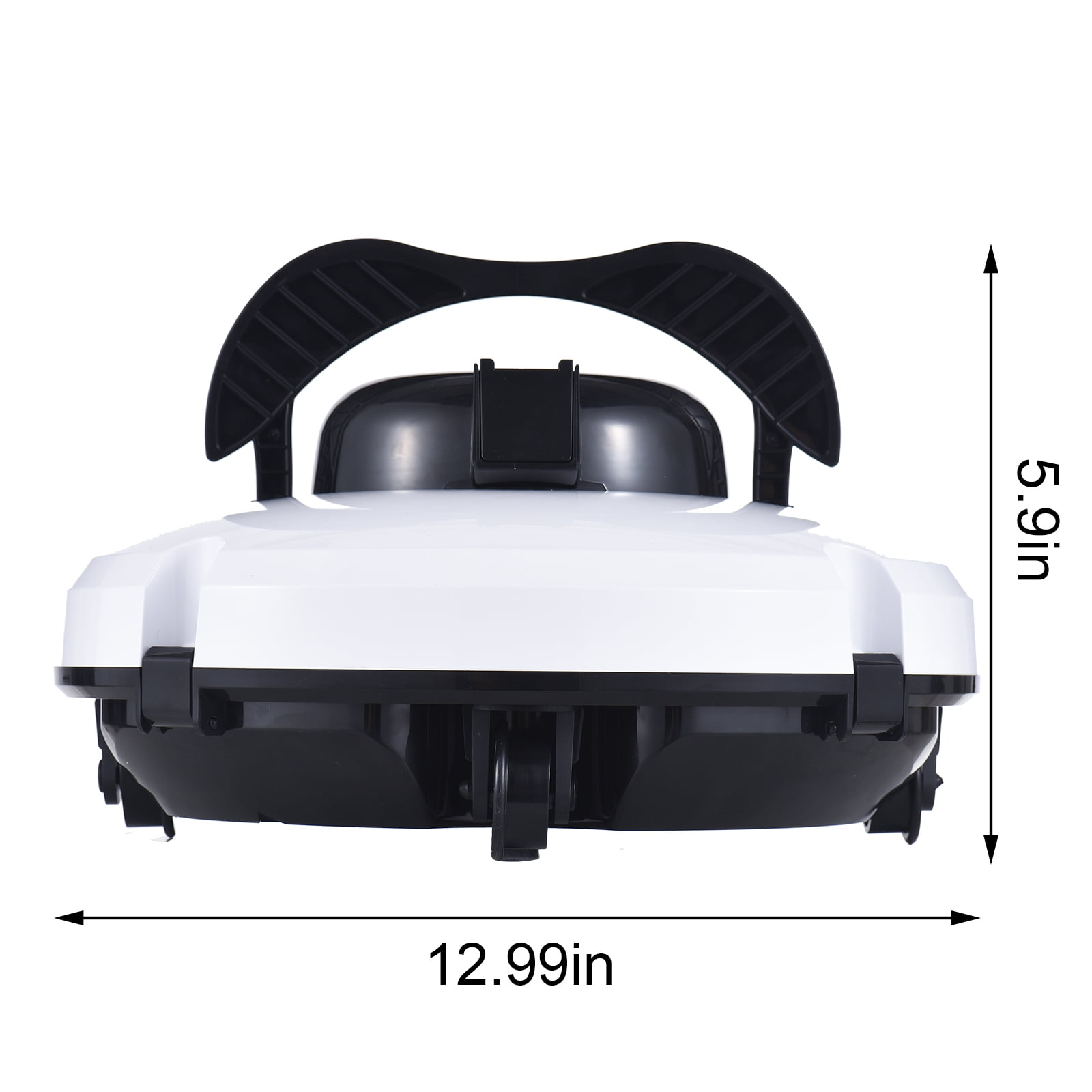 Dcenta Cordless Robotic Pool Cleaner, 120Mins Automatic Swimming Pool Vacuum Cleaner with Dual-Motor for Above Ground In-Ground Swimming Pool Up to 538 Sq. White