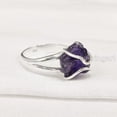 thumbnail image 2 of Natural Amethyst Ring, Rough Amethyst Gemstone Ring, Feb Birthstone, Wire Band, 925 Sterling Silver, Womens Ring, Christmas, Thanksgiving, Handmade, Statement Jewelry, Rough Gemstone Jewelry, 2 of 6