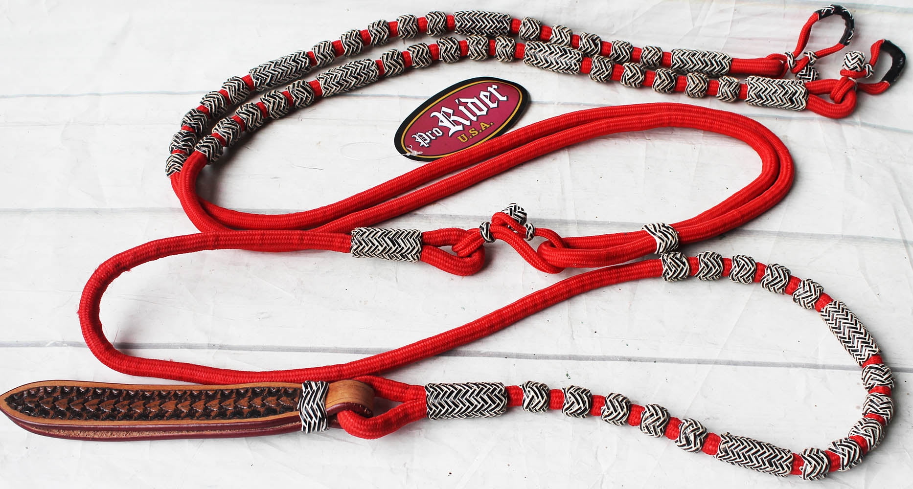 Horse Roping Western Barrel Rein Nylon Rawhide Leather Romel Rommel