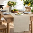 thumbnail image 2 of Table Runner 72 Inches Long for Kitchen Dining, Cream Dresser Scarf Farmhouse, Dining Table Decorations for Wedding/Parties, Farmhouse Burlap Solid Beige Color Modern Linen Texture 13 x 72 In, 2 of 9