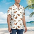 thumbnail image 2 of KLL Men's Hawaiian Shirt Short Sleeve Button Down Beach Shirts-Rabbit And Squirrel, 2 of 5
