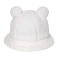 thumbnail image 4 of ZHENHONG Bucket Hats for Women and Men Cute Bear Ear Basin Hat Thick Warm Hat Casual Solid Color Headwear White, 4 of 4