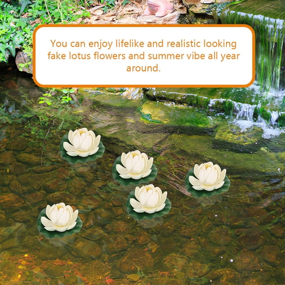 Hytrove 4Ud De Flores Artificiales De Loto Para Jardín Y Fuente Exterior
