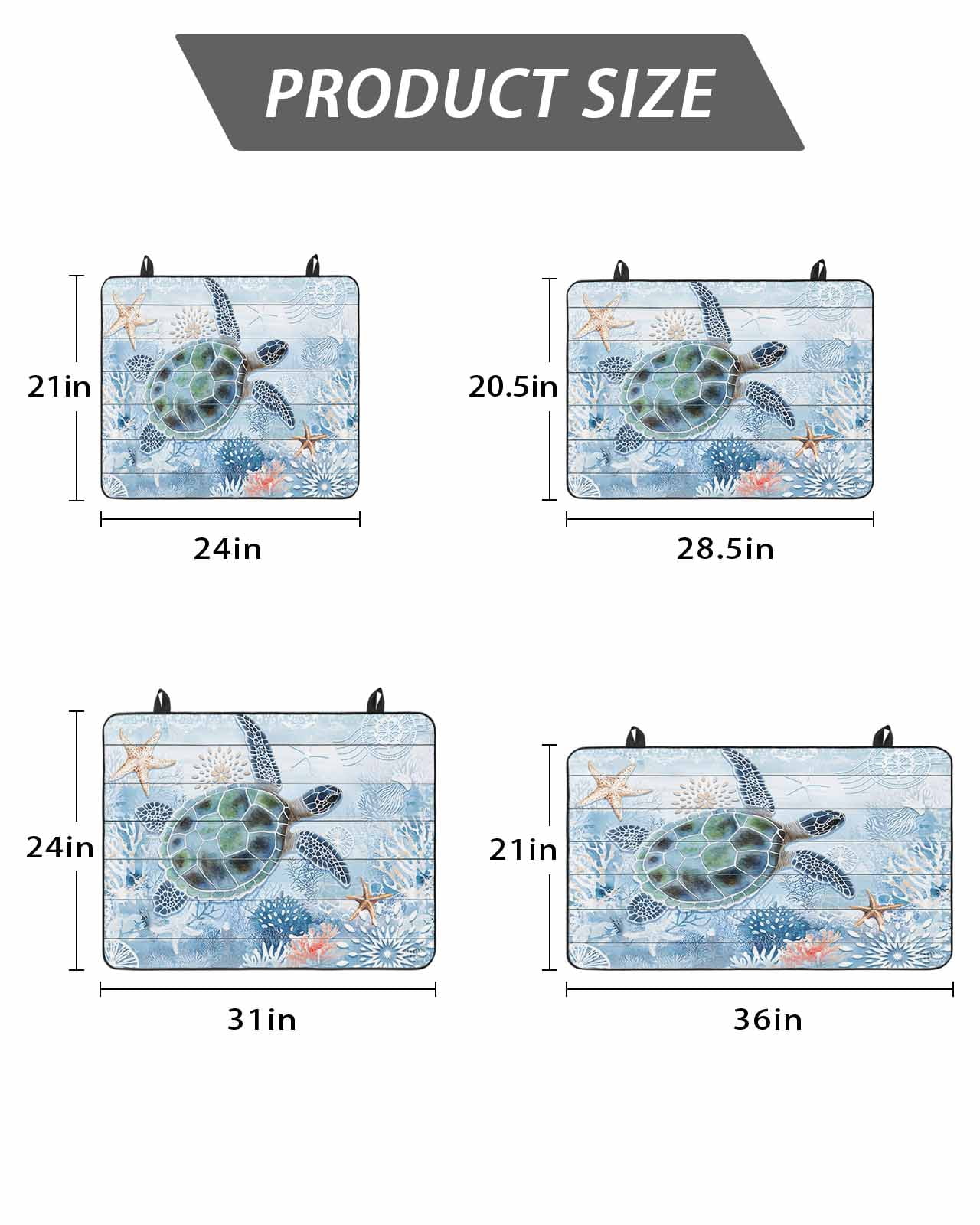 Stove Top Covers for Electric Stove, Ocean Turtle Glass Stovetop Cover Protector, Blue Coral Coastal Starfish Nautical Shell Induction Cooktop Protector Oven Mat for Kitchen Countertop 24"x21"