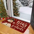 thumbnail image 2 of Winter Christmas Front Door Mat Outdoor Decor, Snowman Christmas Welcome Mat Doormat Outdoor Rug, Holiday Christmas Door Mats Outside, Red, 17" x 30", 2 of 6