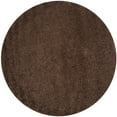 thumbnail image 5 of SAFAVIEH Laguna Neven Plush Solid Shag Area Rug, Brown, 6'7" x 6'7" Round, 5 of 10