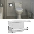 thumbnail image 4 of Rack Stainless Steel Wall Mounted Toilet Roll Paper Holder with Mobile Phone Storage Shelf, 4 of 8