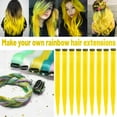 thumbnail image 2 of LAICAIW Extensions de Cheveux Colorées de 22 Pouces, Mèches de Fête Multicolores à Clipser, Extensions de Cheveux Synthétiques (10 Pcs-Jaune), 2 of 6