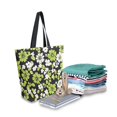 thumbnail image 2 of FORMRS Womens Canvas Tote Bag with Zipper Inner Pocket Shoulder Handbag, Green Flower Pattern, 2 of 7