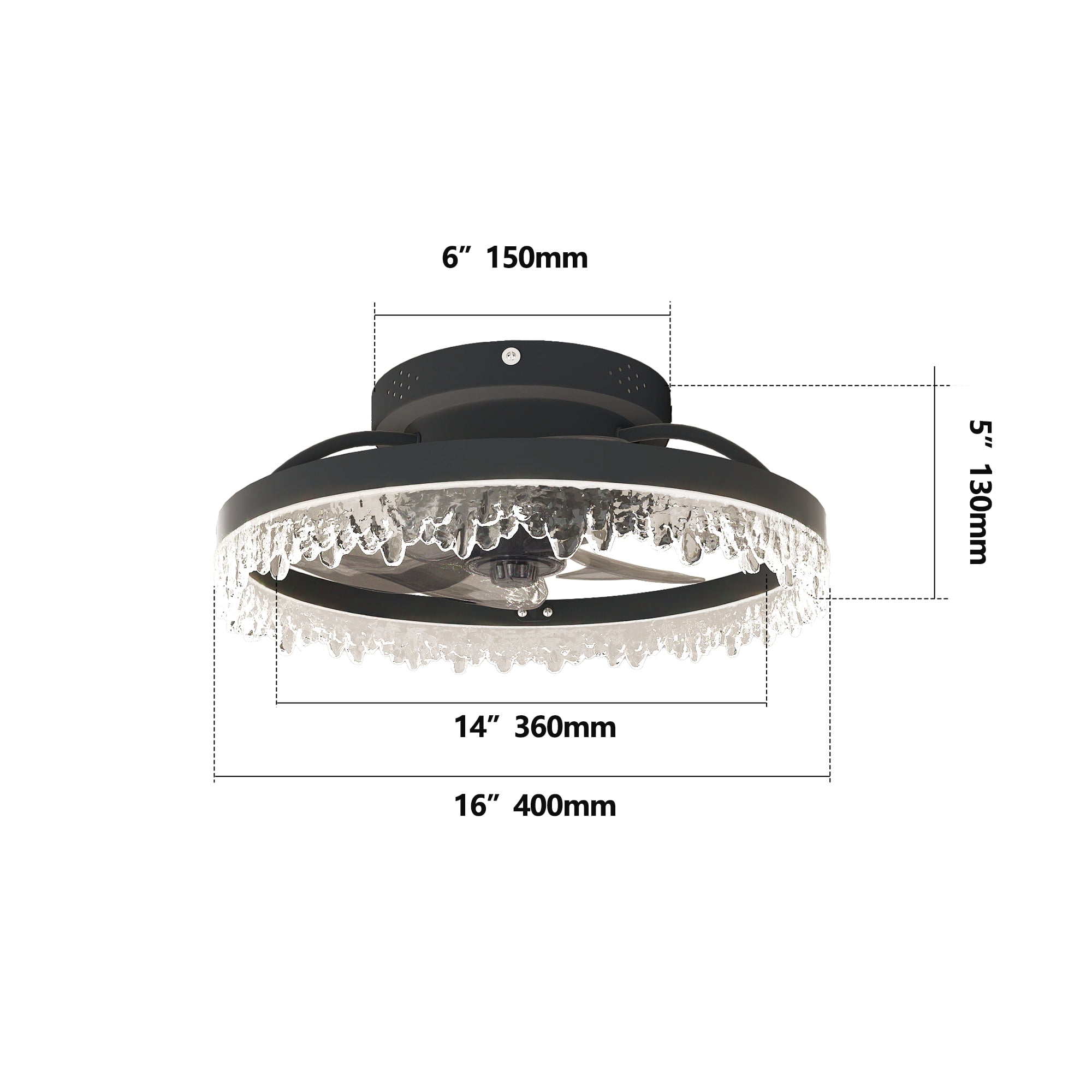 Miniyam Low Profile Ceiling Fan with Light – Ultra-Quiet DC Motor, 6 Speeds, Reversible Airflow for Year-Round Comfort