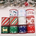 thumbnail image 1 of Trayknick 5 Yards Christmas Theme Wrapping Ribbon Anti-wrinkle Polyester Gift Bouquet Packing Ribbon Home Decorations Style 1 1 Roll, 1 of 13
