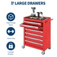 thumbnail image 2 of Coffre à Outils à 7 Tiroirs, Chariot à Outils Roulant avec Roues, Armoire de Rangement pour Outils Grande Capacité avec Verrouillage à Clé, Boîte Organisatrice d'Outils pour Garage, Atelier, Entrepôt - Noir / Rouge / Bleu, 2 of 7