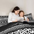 thumbnail image 4 of Erosebridal Hippie Aztec Full Size Comforter Sets, White Black Cheetah Print Bedding Sets, Black Reversible 3-Piece, 1 Comforter and 2 Pillowcases, 4 of 6