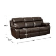 thumbnail image 4 of Pemberly Row 21.5" Traditional Faux Leather Double Reclining Sofa in Brown, 4 of 4