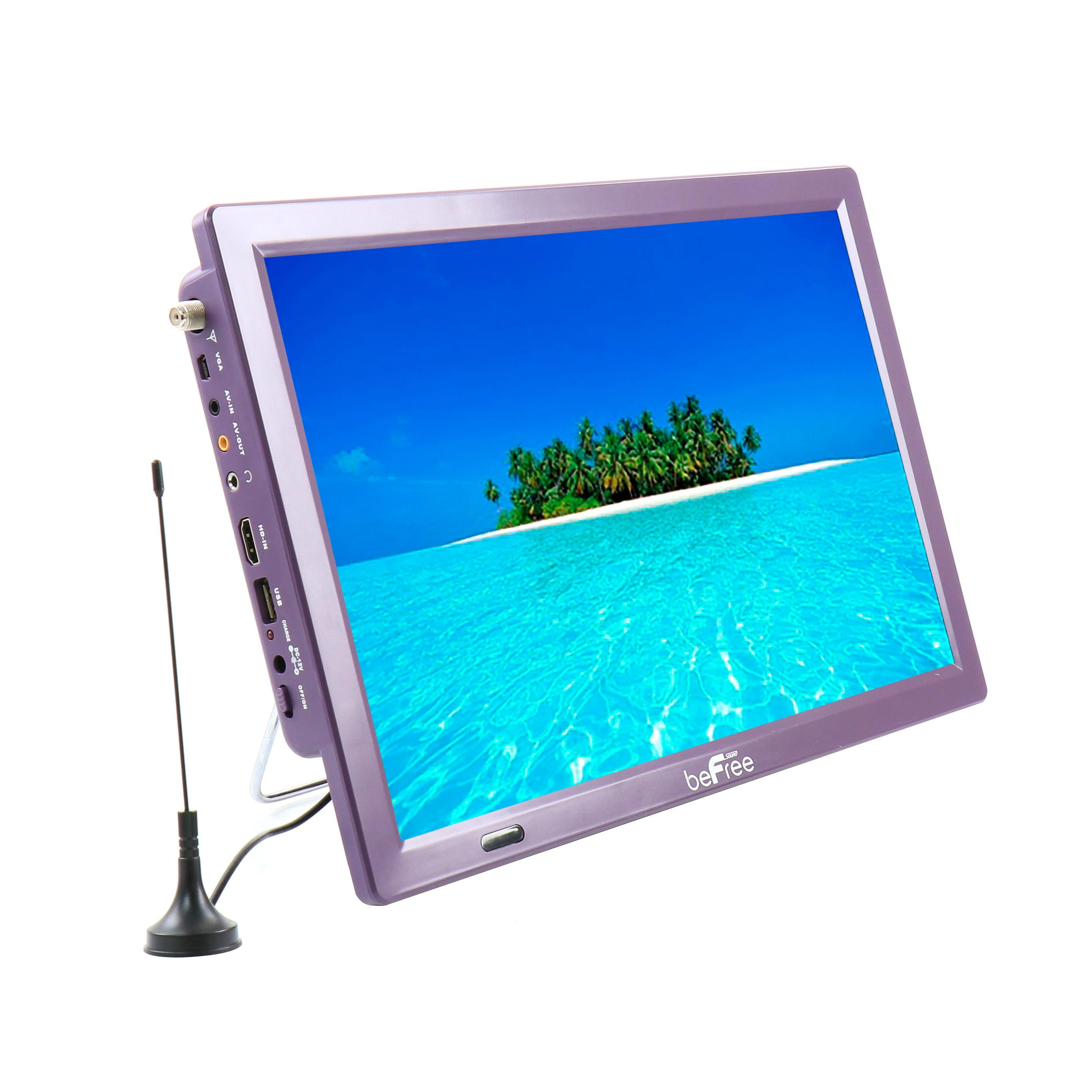 beFree Sound Portable 14 Inch LED TV with HDMI, SD/MMC, USB, VGA, AV and Built-in Digital Tuner in Purple - Walmart.com