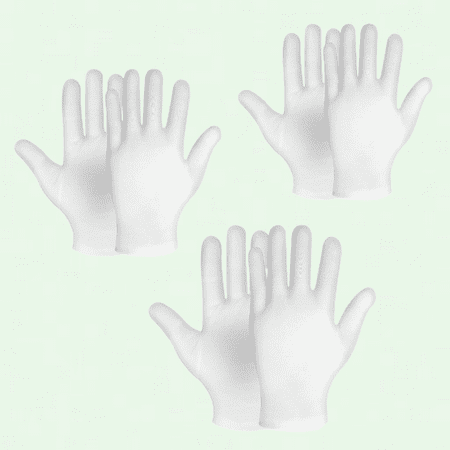 Moist Gloves, 3 Pairs White Cotton Moisturizing Gloves for Overnight Eczema Treatment, Repair Dry Cracked Hands
