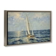 thumbnail image 2 of Stupell Industries Traditional Sailing Yacht on Blue Sea Brown Floating Frame Canvas Art, 31 x 21, by Angie Hawke, 2 of 8