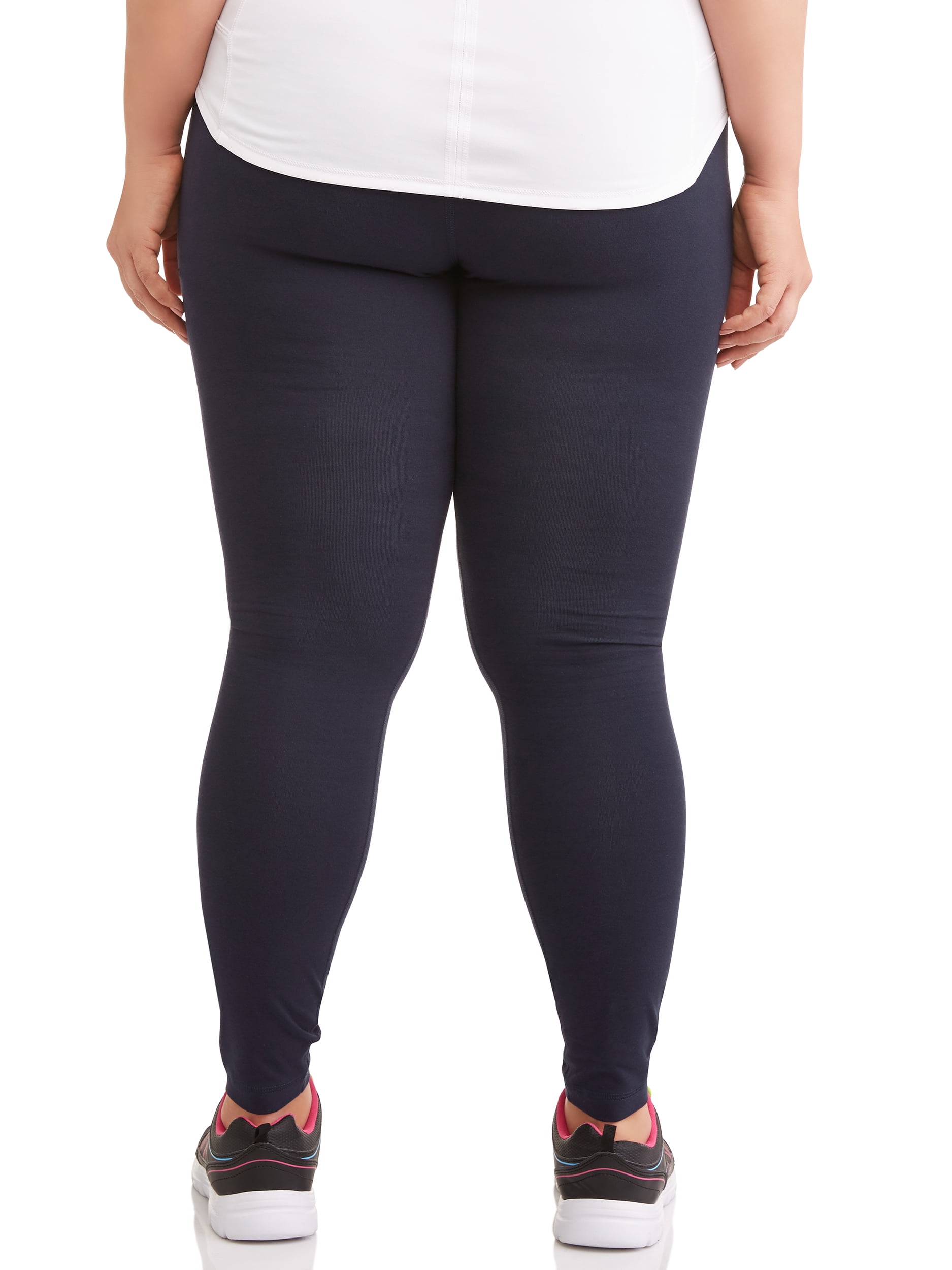 Athletic Works Women's and Women's Plus Stretch Cotton Blend Ankle Leggings with Side Pockets