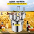 thumbnail image 2 of VEVOR Alambique Destilador Vino Alcohol Aceite Agua 12L Termómetro Inoxidable, 2 of 9