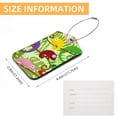 thumbnail image 5 of Square PU Leather 2 Pack Travel Tag - Bag Tag - Suitcase Tag with Privacy Cover and Stainless Steel Ring - Suitable for Travel, Backpack, and Handbag Chameleon, 5 of 7