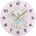 thumbnail image 5 of GZHJMY Cute Elephant Wall Clock, 10" Silent Non Ticking Round Clock, Oil Painting Easy to Read Clock for Living Room Bedroom Bathroom Home Decor Holiday Gifts, 5 of 7