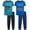 Teal/Royal Videogame, variant on Pro Athlete Boys Sweatsuit Set Short Sleeve Crewneck Graphic Tees & Tricot Jogger Sweatpants 4 Piece