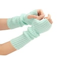 thumbnail image 1 of Lovzfmll Women's Ribbed Knit Winter Gloves, Basic Thermal Gloves, Cold Weather Handwear for Daily Use and Commute, Stretch Fit, Light Blue, 1 of 4