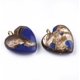 thumbnail image 2 of 1 colgante dorado de bronzita y lapislázuli ensamblado, con engaste de hierro, dije de corazón de piedra natural., 2 of 3
