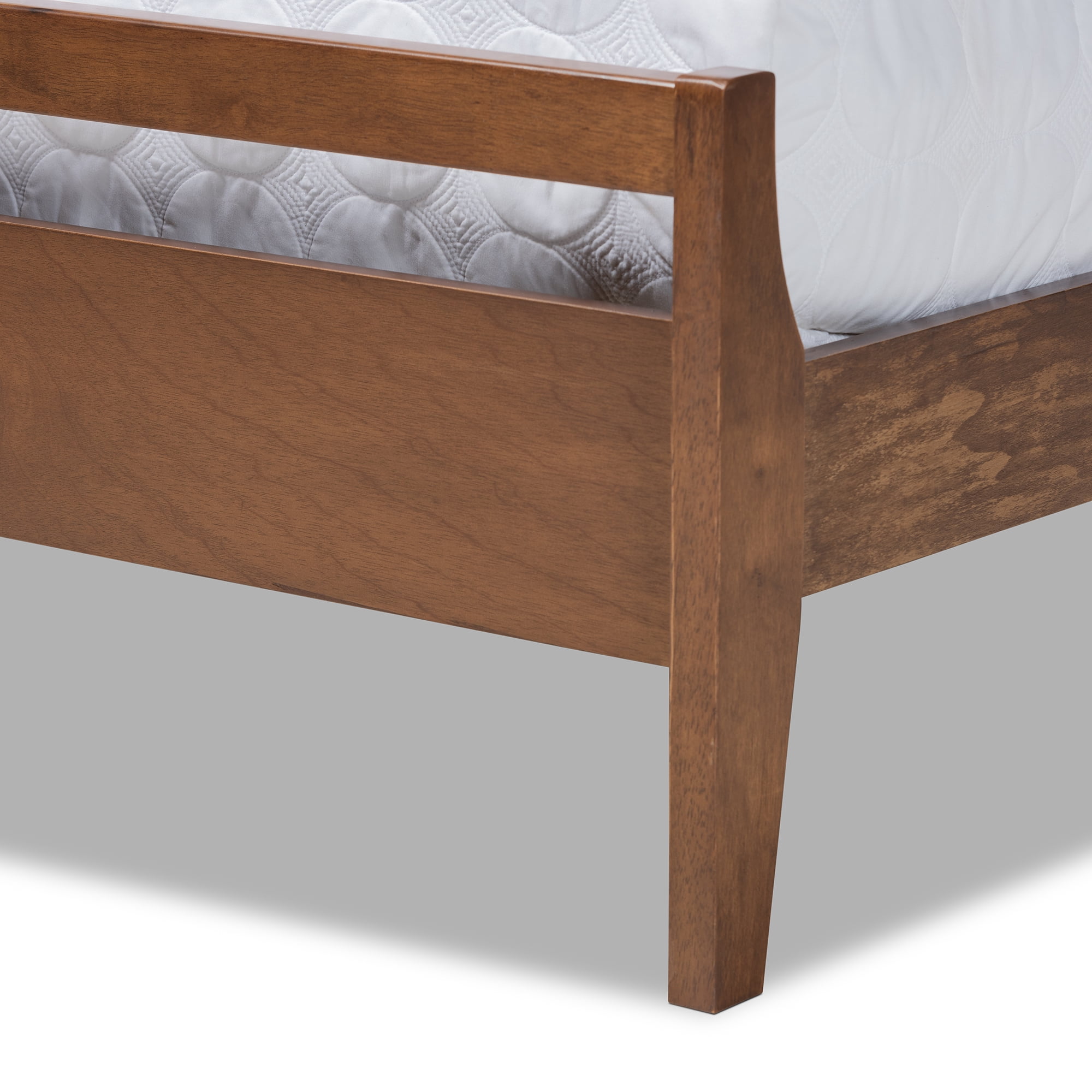 Baxton Studio Avena MidCentury Modern Walnut Finished Wood Queen Size Platform bed