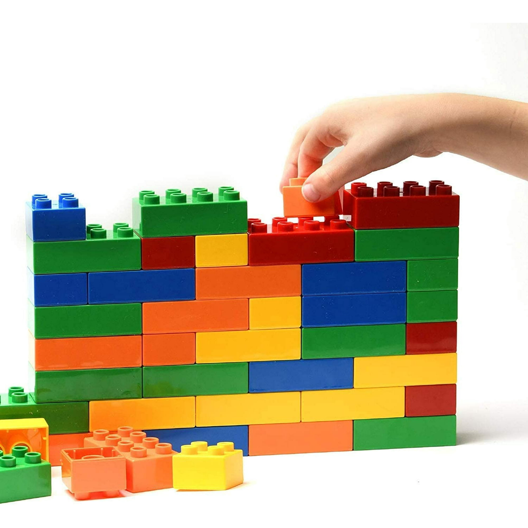 Htooq 50 Piece Classic Big Building Bricks Large Toy Blocks Stem Toy Bricks Set Compatible With All Major Brands Perfect Beginner Pack Or Bricks Refil