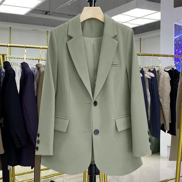 Petit Costume Noir Veste Décontractée pour Femmes Style Coréen Design Sens Manteau