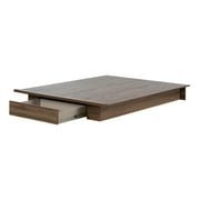 South Shore Tao Platform Bed with Drawer, Fall Oak
