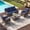 Brown Wicker & Navy Blue Cushion, variant on ELPOSUN 5-Seat Outdoor Patio Furniture Set, 4 Pieces All-Weather Wicker Rattan Outdoor Patio Sectional Sofa with Rocking Chairs, for Garden,Poolside,Backyard, Brown&Blue