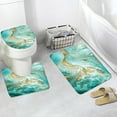 thumbnail image 1 of Juego de alfombras de baño Soledad de 3 piezas con funda para asiento de inodoro verde, 1 of 10