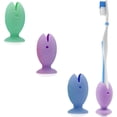 thumbnail image 1 of Cute Standing Tooth Brush Cover Cap Stand, Toothbrush Holder with Suction Cup, Portable Travel Toothbrush Head Cover Protector, Cute Fish Shape Silicone Suction Cup Toothbrush Holder. (3PCS B), 1 of 5