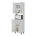 thumbnail image 5 of Nmkwnr Kitchen Pantry Cabinet with Open Shelf, 4 Doors Storage Cabinet for Dining Room, Kitchen, White, 5 of 7
