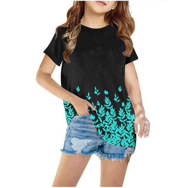 Jolis Hauts Courts, Shorts pour Filles, Chemises pour Enfants T-Shirt Graphique à Manches Courtes Col Rond Haut Court pour Filles et Garçons de 3 à 14 Ans T-Shirt Tee, Hauts Courts pour Enfants, Shorts pour Tout-Petits Garçons