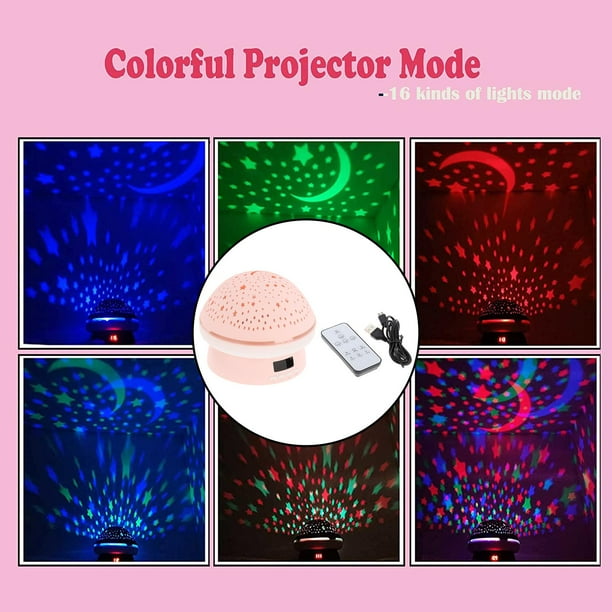 Luces estrellada para , Proyector de estrellas con telemando, Proyección de lámparas de iluminación para la habitación del Rosado Colco proyector de luz galaxia