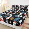 thumbnail image 3 of Feelyou Merry Christmas Child Full Size Sheets, Magic Santa Claus Bed Sheets, Xams Tree Lodge Cabin Sheet Sets, Breathable Home Decor, 4-Piece, 3 of 7