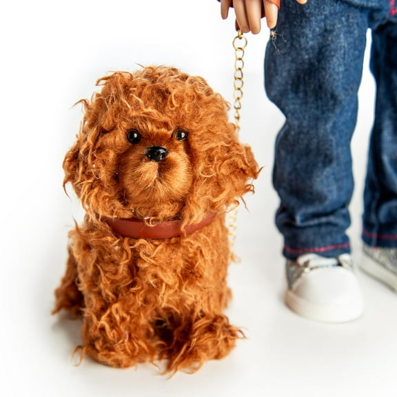 The Queen's Treasures 18" Doll Pets, Labradoodle Puppy Dog Pet Friend with Leash & Collar, Compatible for Use with American Girl Dolls