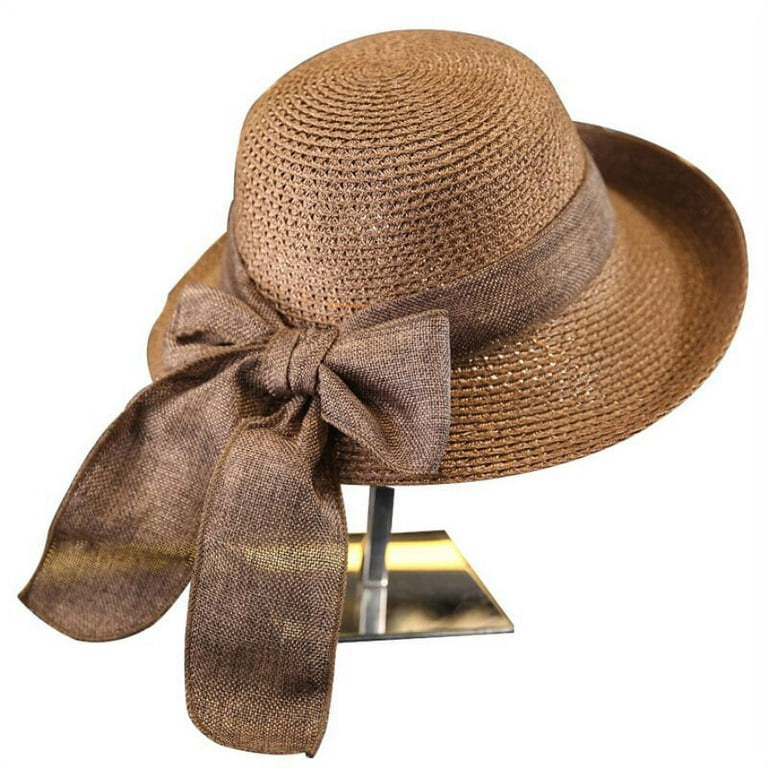 CoCopeaunt HT2936 Straw Hat Women Wide Brim Summer Sun Hat Ladies Big Bow  Packable Beach Hat Female Panama Floppy Hats for Women Fedoras 