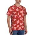 thumbnail image 2 of Bixox Men's Rose Flowers Printed Short Sleeve Skinny Athletic T-Shirt, 2 of 6