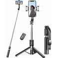 thumbnail image 1 of 170cm Trípode，Palo de Selfie Todo en uno con luz de Relleno y Control Remoto inalámbrico，Transmisión En Vivo, Videoconferencia, Compatible para iPhone y Android,Negro, 1 of 17