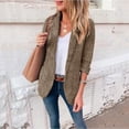 thumbnail image 2 of Ladies Work Suit V Neck Cardigan Single Breasted Outwear Solid Color Blazer Comfy Loose Blouse Button Down Pockets Jacket, 2 of 7