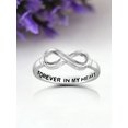 thumbnail image 2 of JewelersClub 0.925 Sterling Silver Infinity Friendship Ring for Women | Personalized Forever In My Heart Eternity Knot Symbol Band, 2 of 5