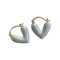 thumbnail image 4 of Pendientes de aro con forma de corazón para niñas, ideales para eventos formales. Delicados. Azul, 4 of 9